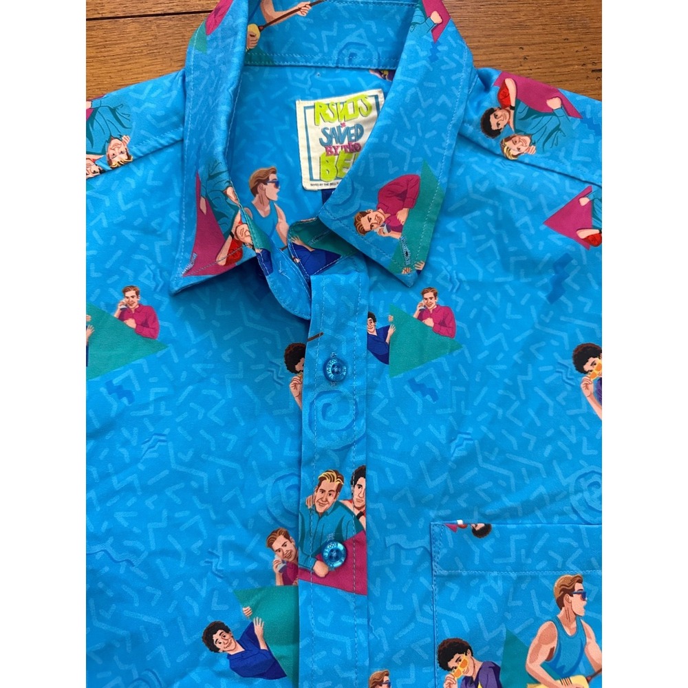rsvlts Saved by the bell‎ aqua button up aop small